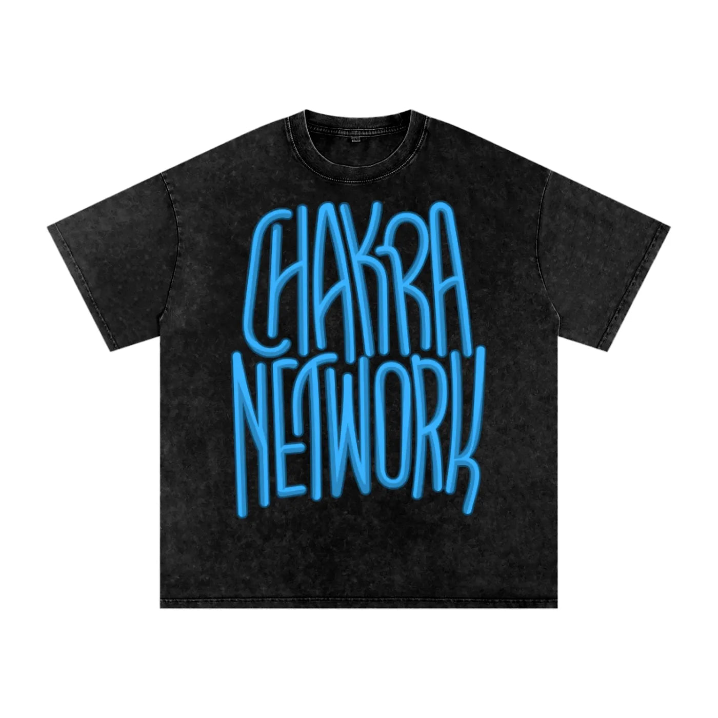 Chakra Network Snow Washed Oversized Cotton T-Shirt